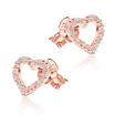 Heart With CZ Stone Silver Ear Stud STS-5119